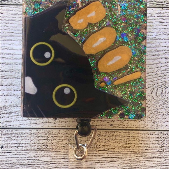 Halloween Black Cat Badge Reel - Picture 4 of 4